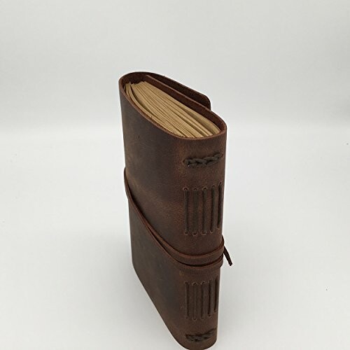 Handmade leather journal with rustic design