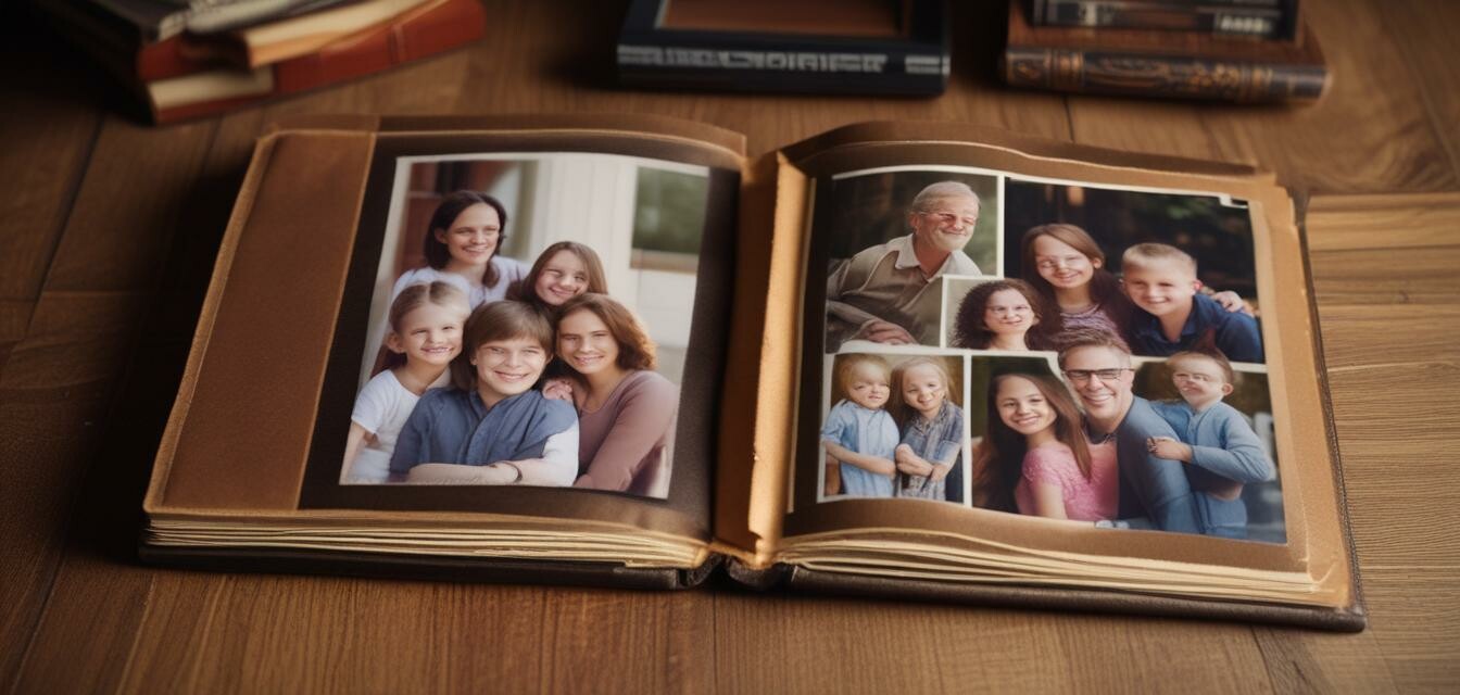 Leather Photo Album with Photos