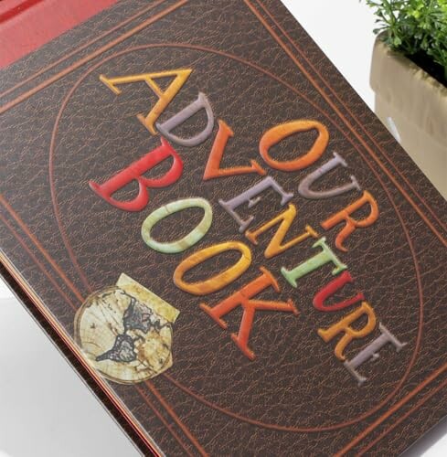 Our Adventure Book cover with decorative lettering