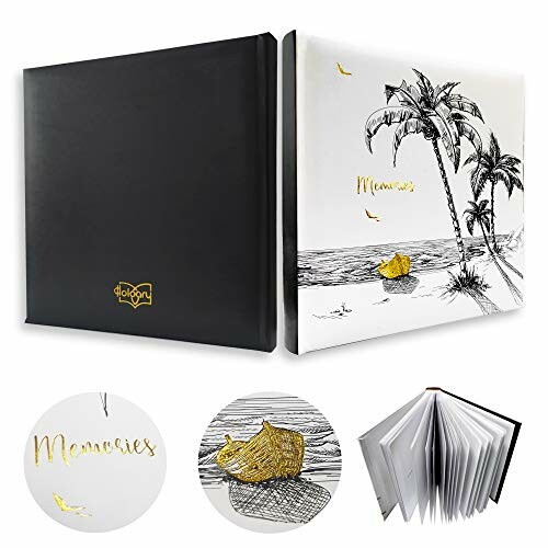 Photo album with tropical palm tree design and 'Memories' text.